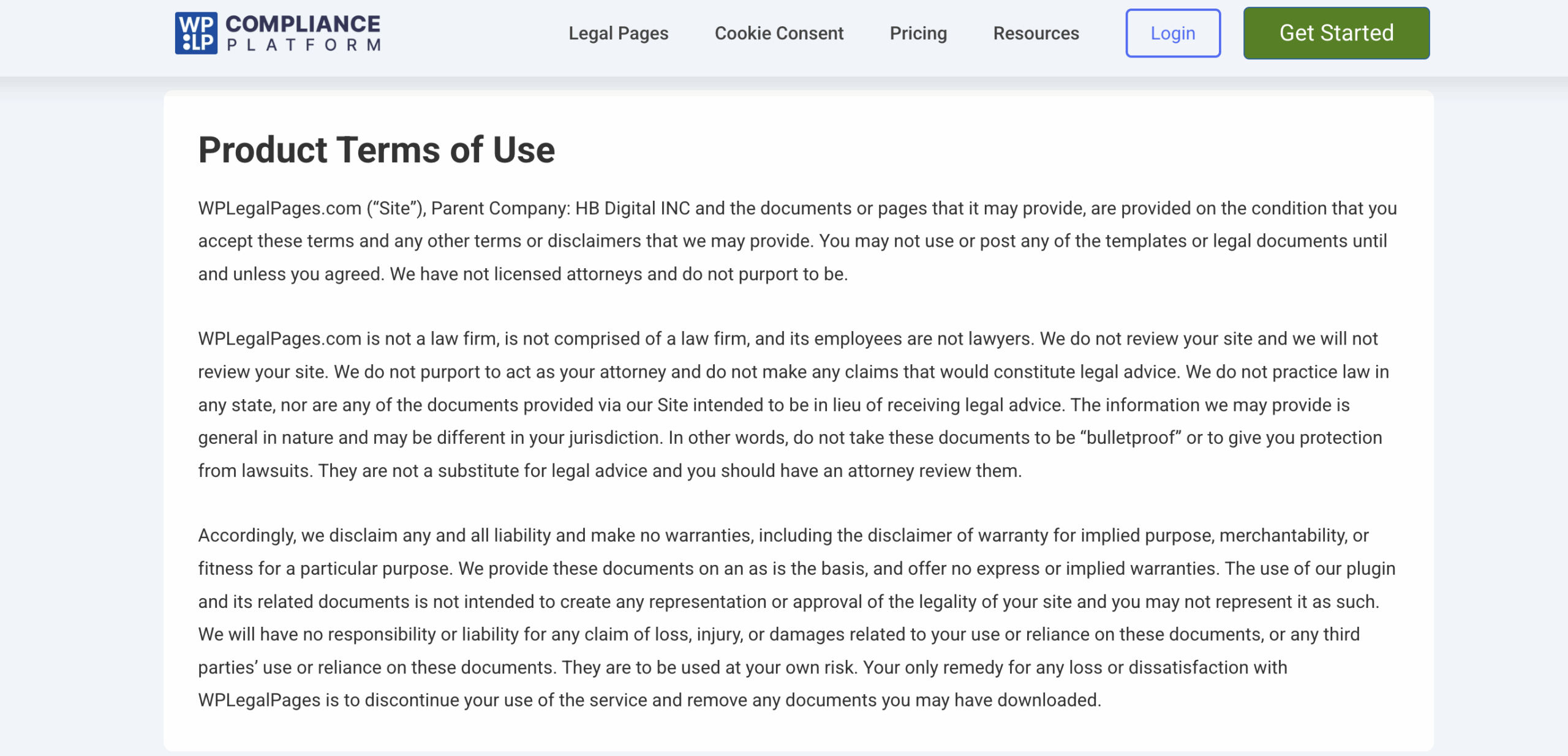 WPLP Compliance Platform’s Terms of Use